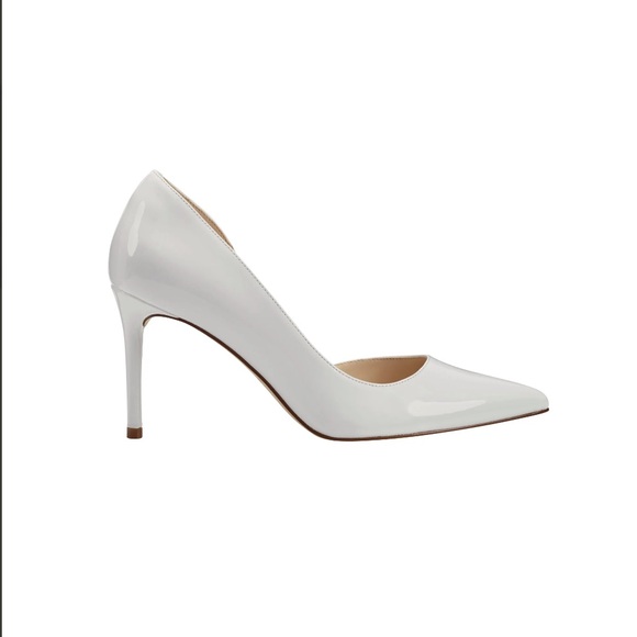 Elegant White Stiletto Heels Women's Pointed Toe Pump - Picture 2 of 5